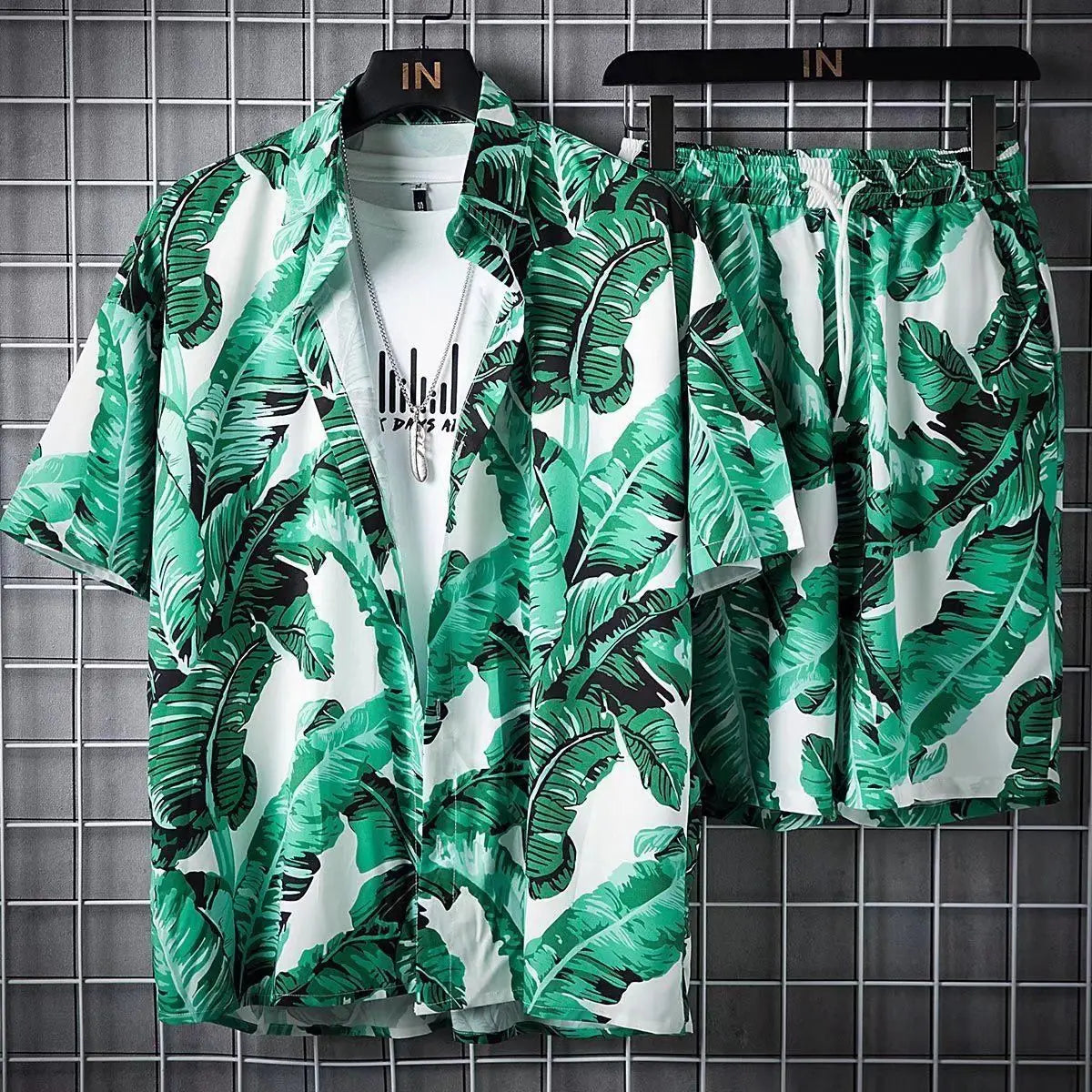 Men’s Quick-Dry Hawaiian 2-Piece Beach Set