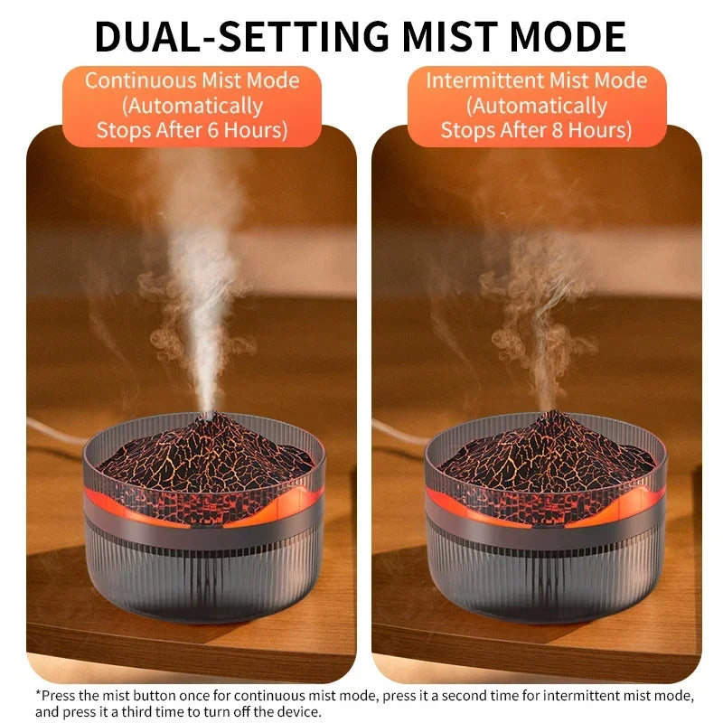 2L Volcano Flame Aromatherapy Humidifier