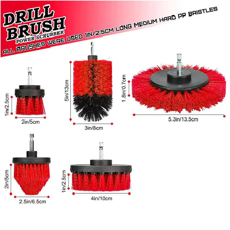 5pcs Electric Drill Brush Cleaning Kit