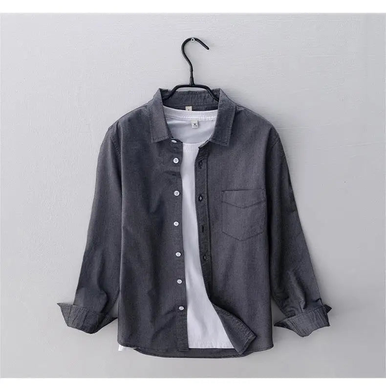Men’s 100% Cotton Oxford Long-Sleeve Shirt