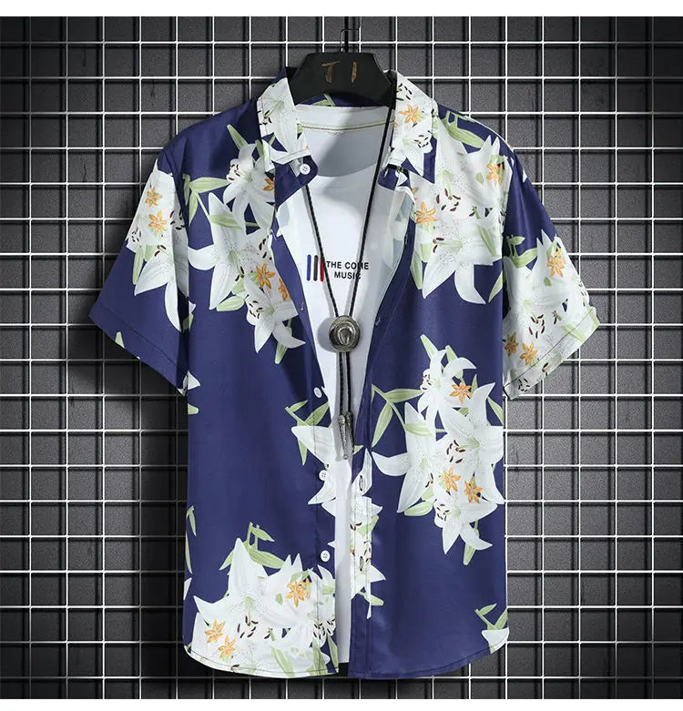 Men’s Quick-Dry Hawaiian 2-Piece Beach Set