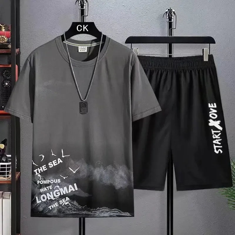 Men’s Summer Shorts 2-Piece Tracksuit Set