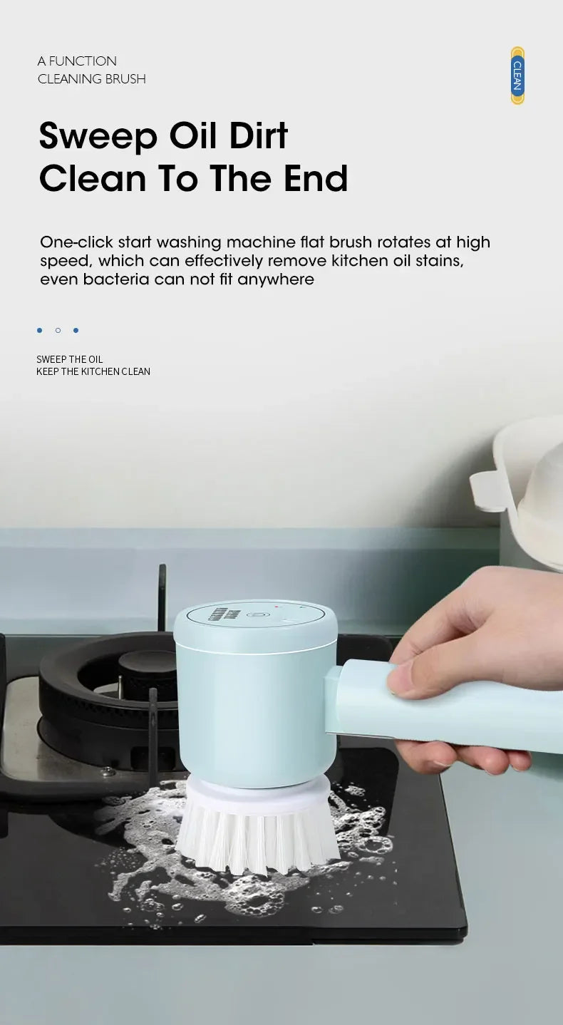 2025 Cordless Electric Spin Scrubber – 5 Brushes