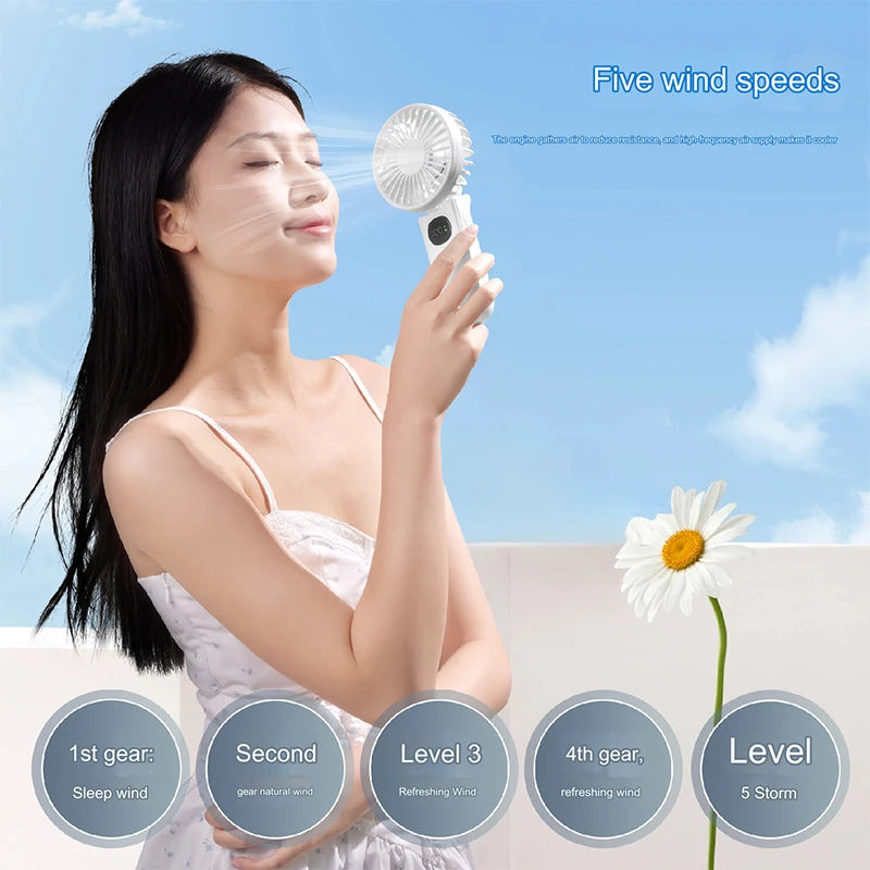Mini Portable Handheld Fan – 5 Speeds