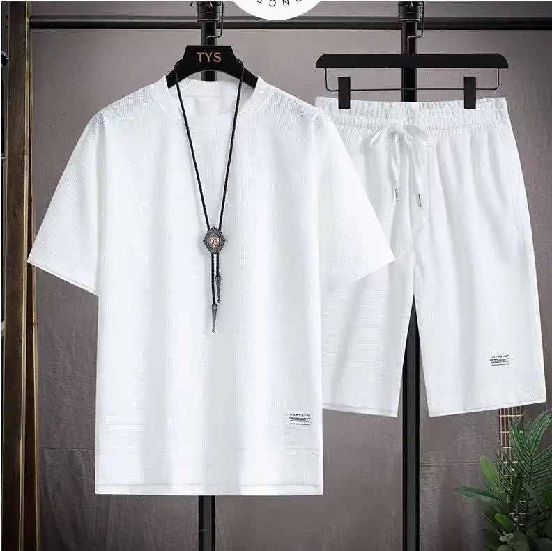 Men’s 2025 Waffle Summer Tracksuit Set