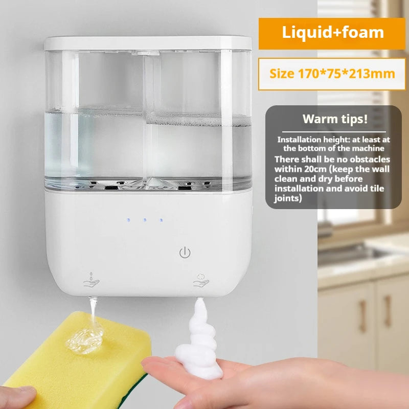 Dual-Head Wall-Mounted Automatic Soap Dispenser