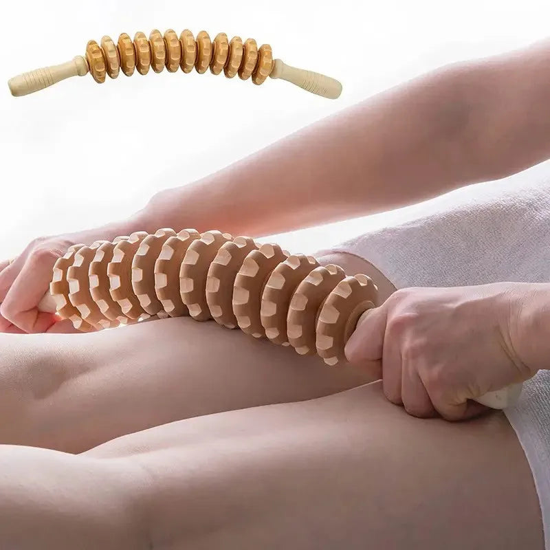 Wooden Body Fascia Roller Massager