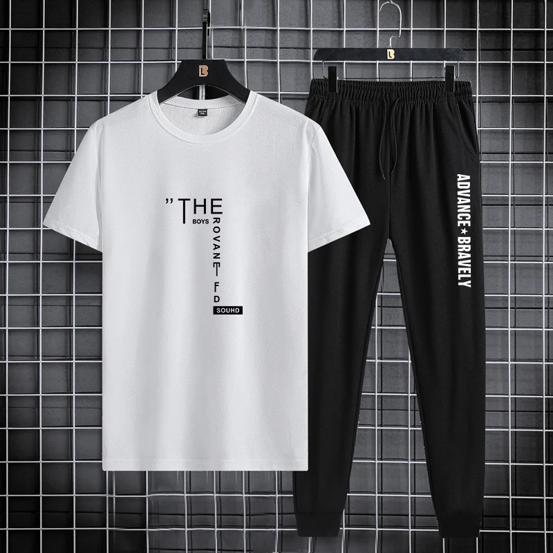 Men’s 2024 Trendy Printed Sports 2-Piece Set
