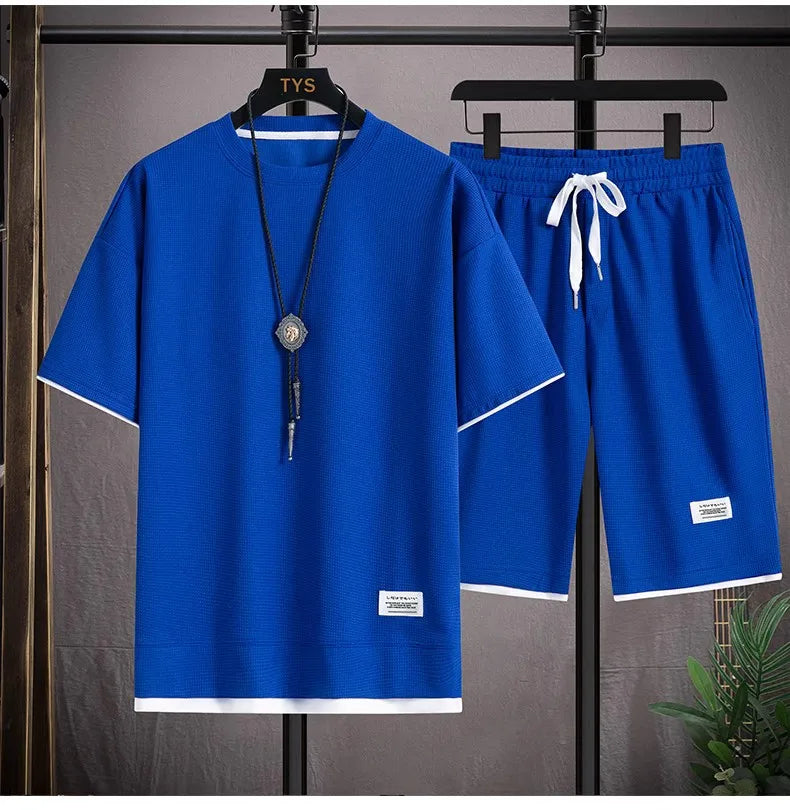 Men’s 2025 Waffle Summer Tracksuit Set