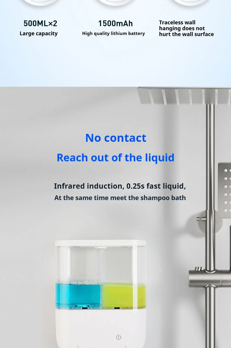 Dual-Head Wall-Mounted Automatic Soap Dispenser