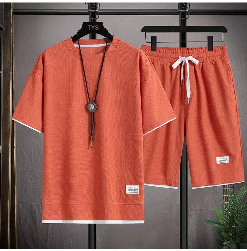 Men’s 2025 Waffle Summer Tracksuit Set