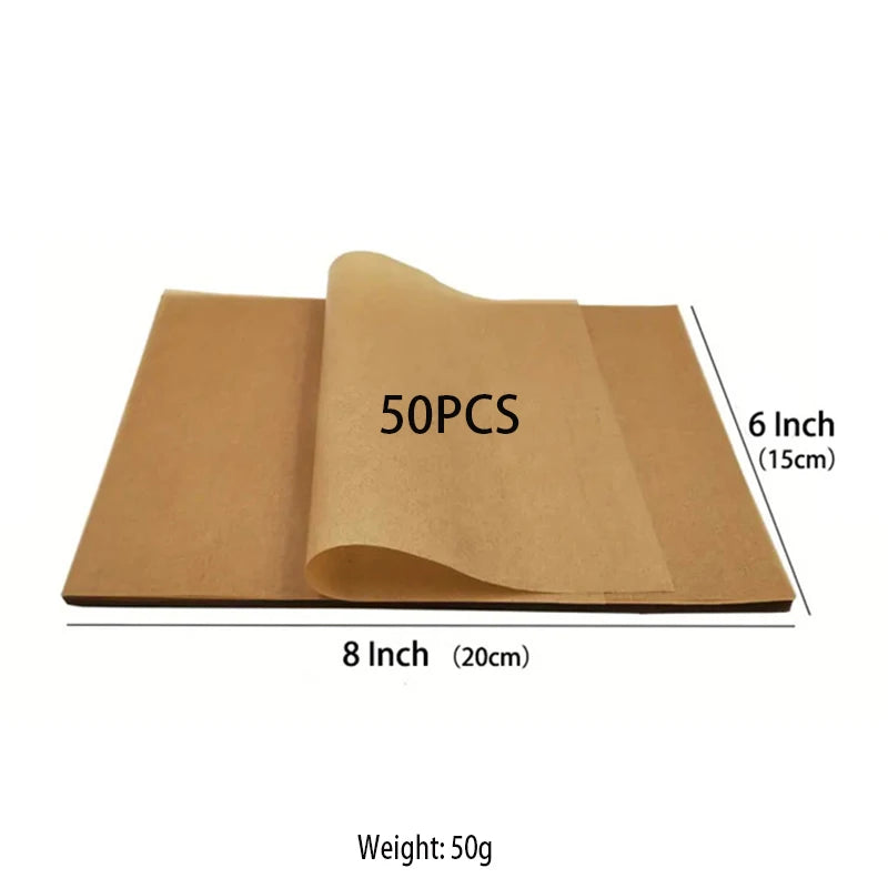 50pcs Non-Stick Pre-Cut Baking Paper