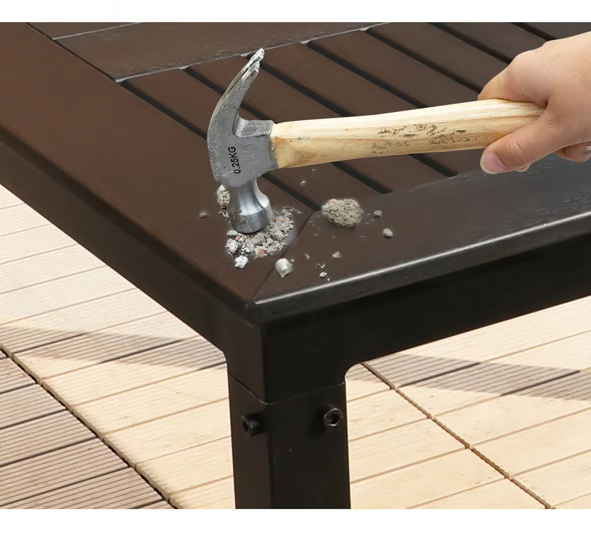 120cm Outdoor Wood-Plastic Dining Table