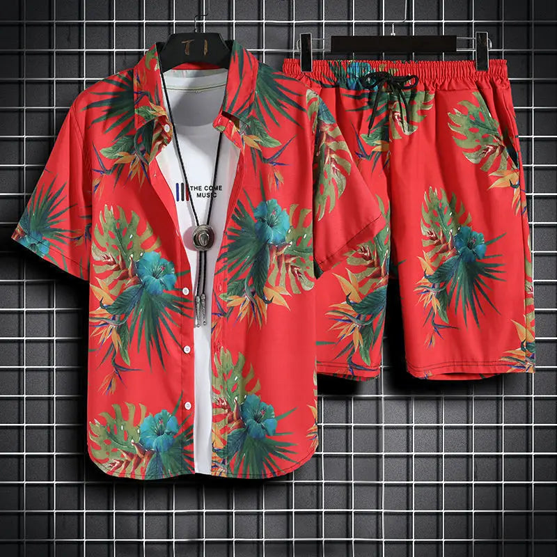 Men’s Quick-Dry Hawaiian 2-Piece Beach Set