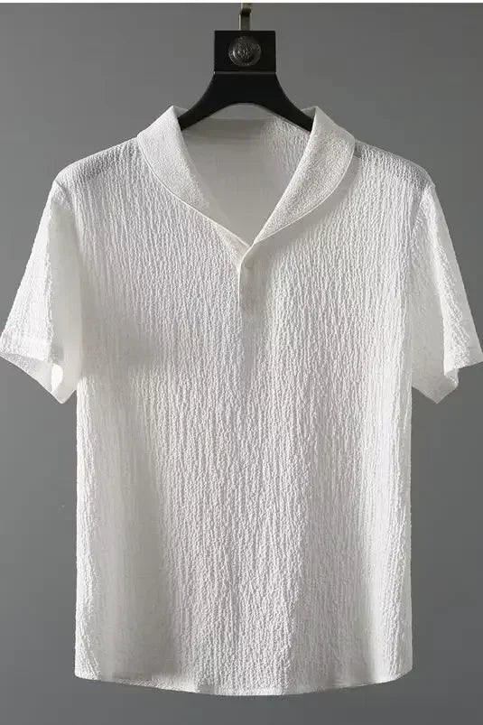 Men’s Summer Ice Silk Linen 2-Piece Set