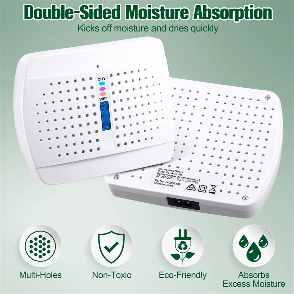 Rechargeable Small Dehumidifier – 2PCS