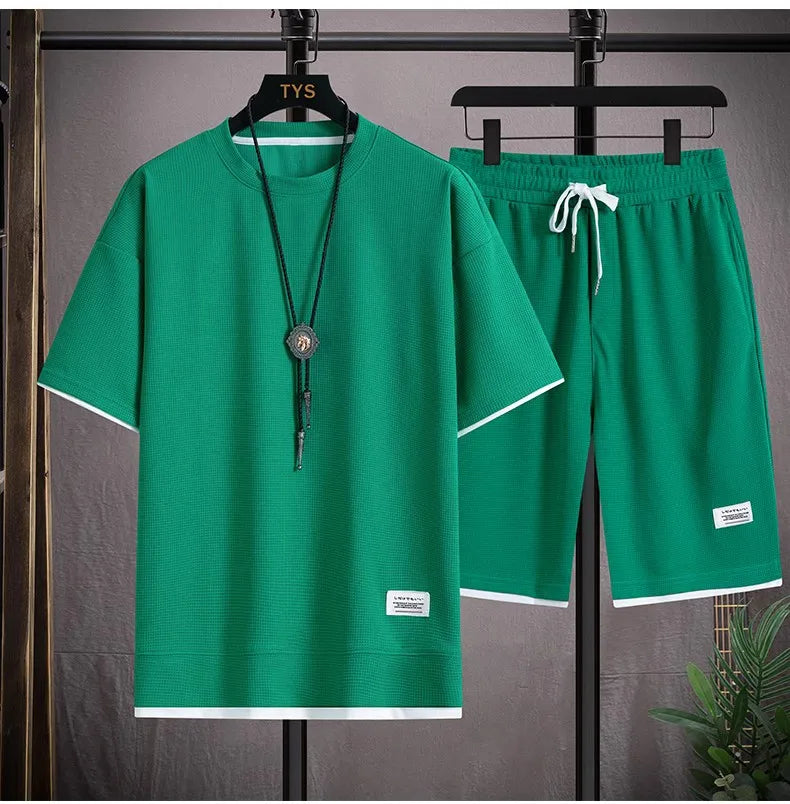 Men’s 2025 Waffle Summer Tracksuit Set