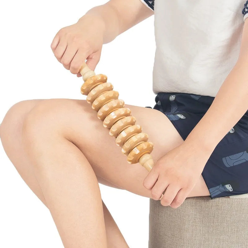 Wooden Body Fascia Roller Massager