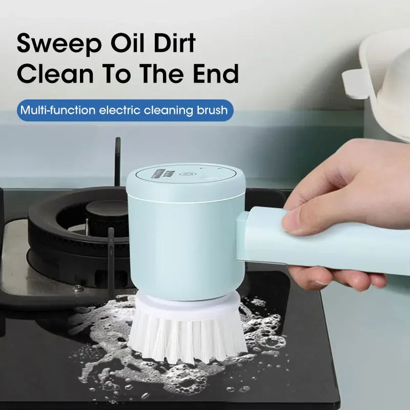 2025 Cordless Electric Spin Scrubber – 5 Brushes